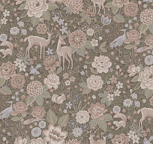 Зелёные обои с цветами Loymina British Style Forest Brit3 012